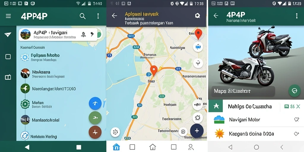 Tampilan antarmuka 4P4P yang sederhana untuk navigasi motor.