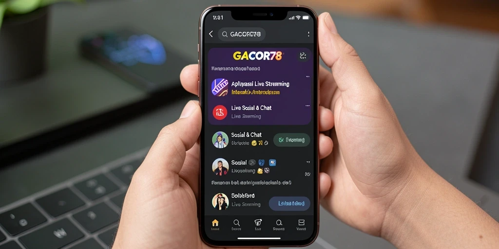 Screenshot antarmuka GACOR78 saat melakukan live streaming dengan interaksi pengguna.