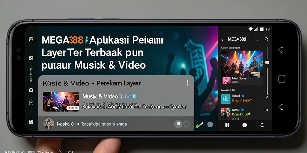 Tampilan antarmuka MEGA388 saat merekam layar dengan fitur menarik.