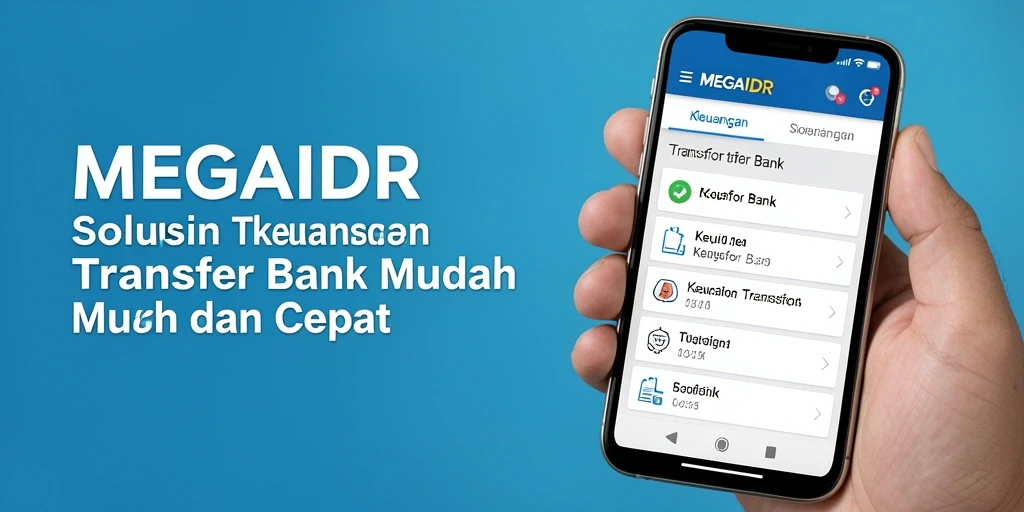 Antarmuka aplikasi MEGAIDR untuk transfer bank yang praktis dan aman.