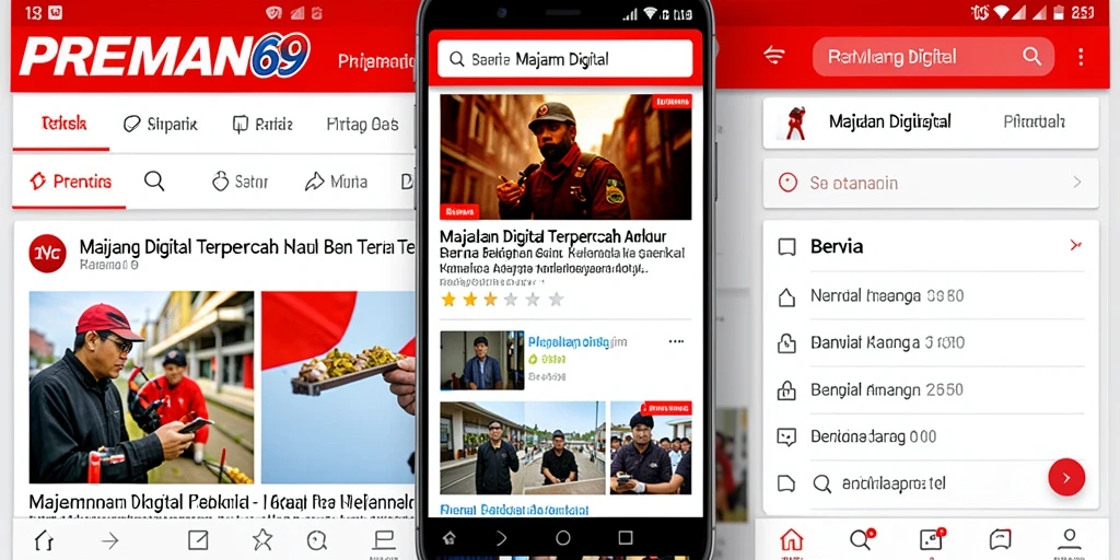 Tampilan antarmuka aplikasi PREMAN69 yang menarik dan informatif.