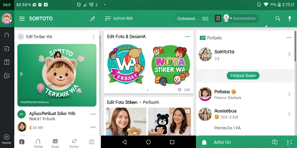 Antarmuka SORTOTO menampilkan berbagai alat untuk membuat stiker kreatif.