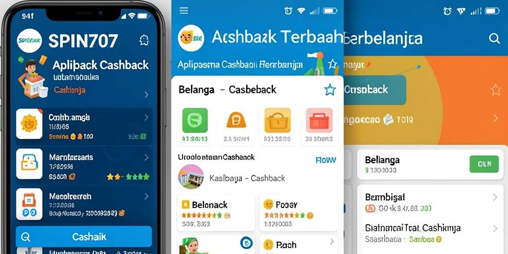 Tampilan interface SPIN707 menampilkan fungsi cashback yang mudah digunakan.