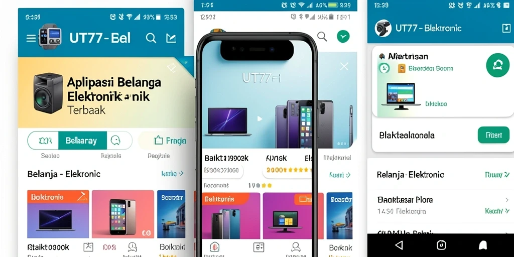 Antarmuka UT77 yang menarik dan mudah digunakan untuk belanja elektronik.